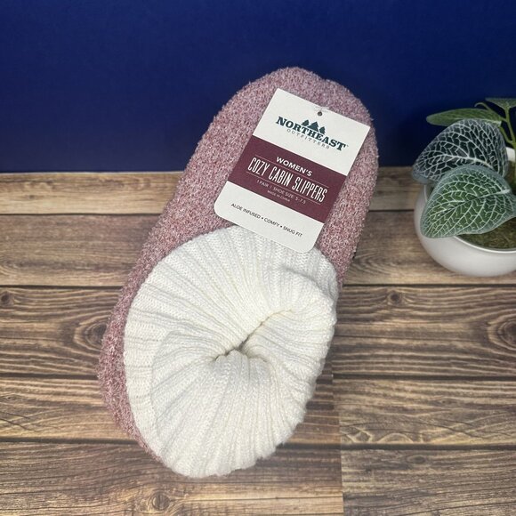 NWT Northeast Outfitters Women's Cozy Cabin Slippers Size S/M (Marl Pink) - Picture 1 of 9